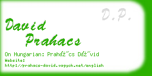 david prahacs business card